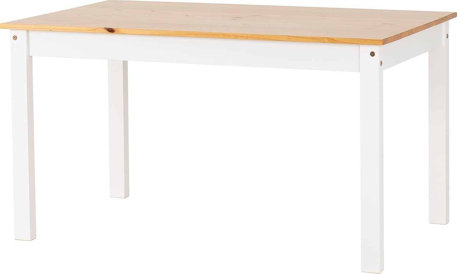 7-Piece Dining Set with 6 Chairs & Bench, White & Oak, Modern Kitchen Table