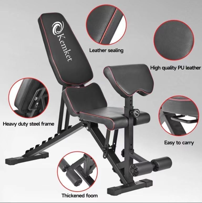 Foldable Adjustable Weight Bench Flat Incline Decline Home Gym 660lb