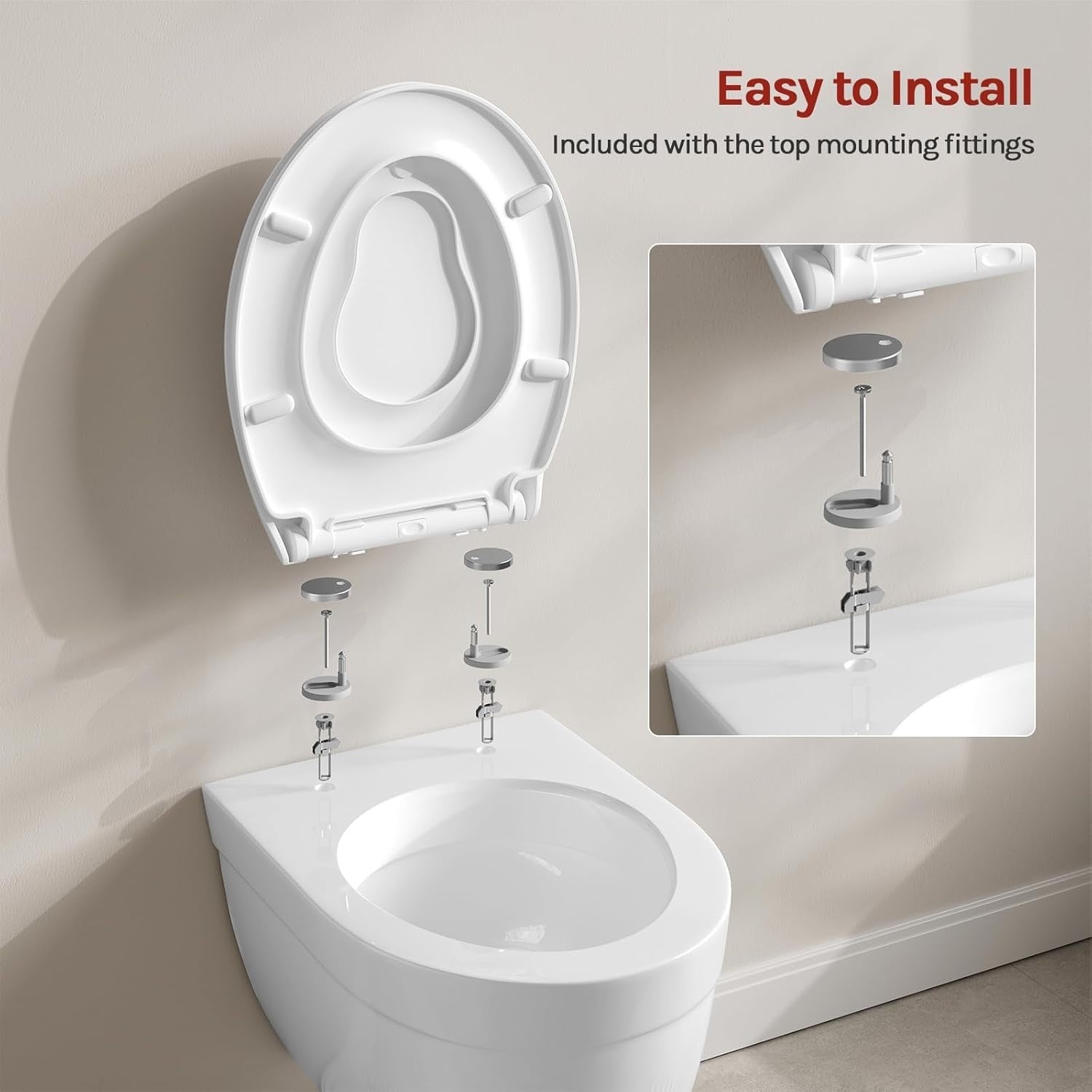 Family Toilet Seat Soft Close Toddler Child Seat Quick Release Adjustable White