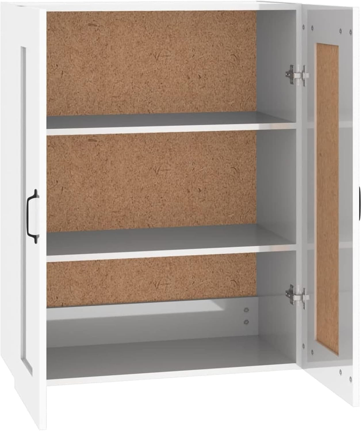 Wall Cabinet Cupboard with Doors High Gloss White Storage Unit 69.5x52.5x90cm