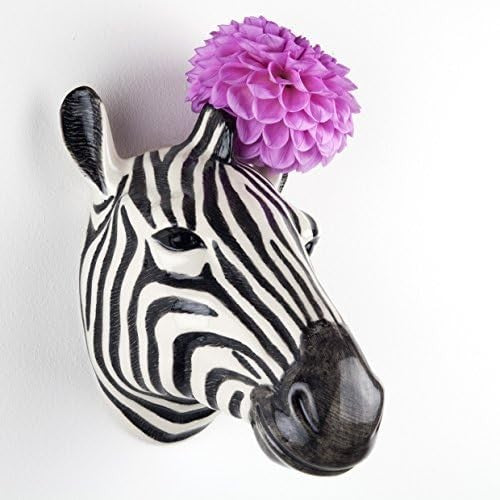 Zebra Wall Vase Ceramic Animal Head Flower Holder Modern Wall Decor