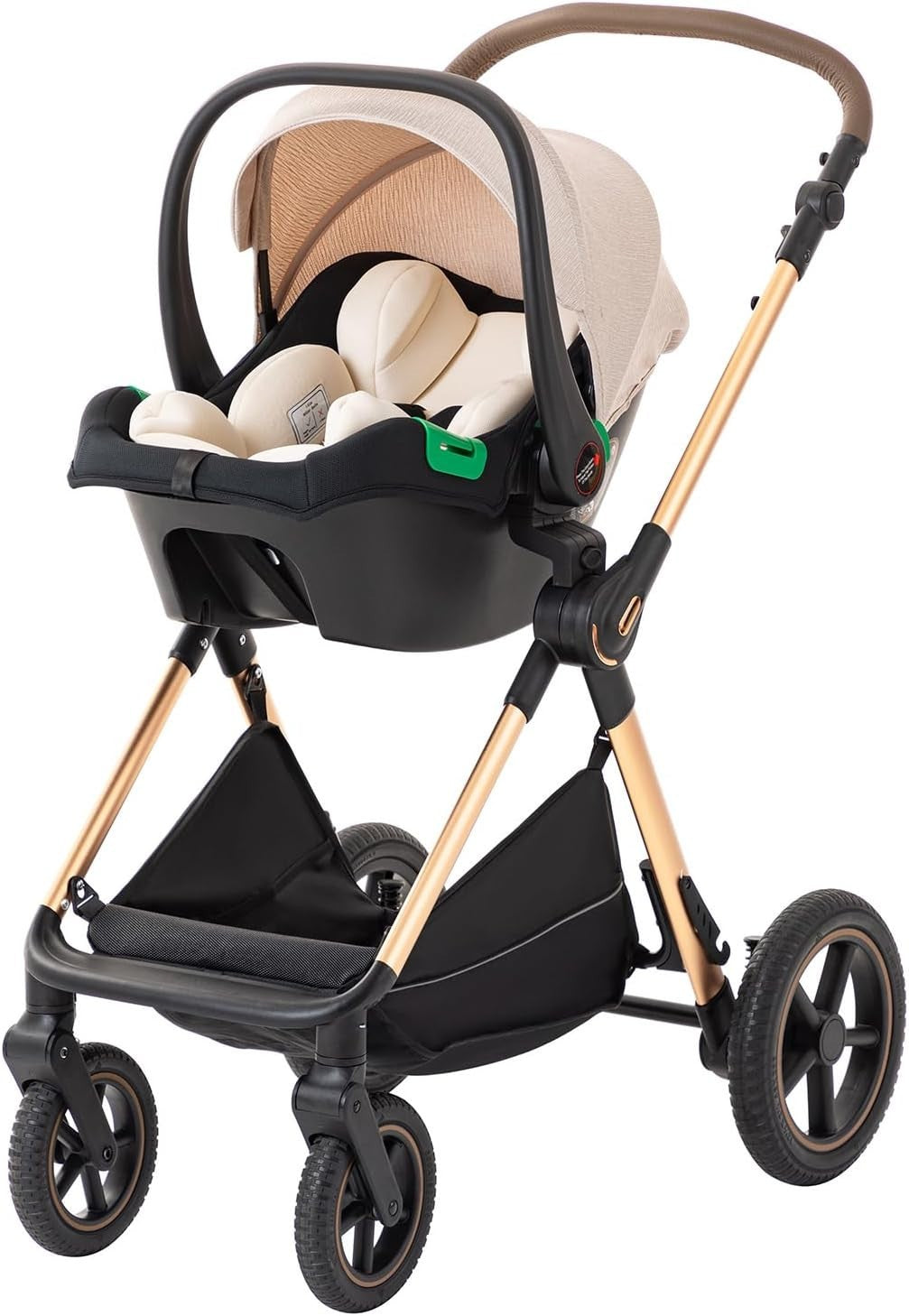 3-in-1 Baby Stroller Travel System Foldable Pushchair Aluminium Frame