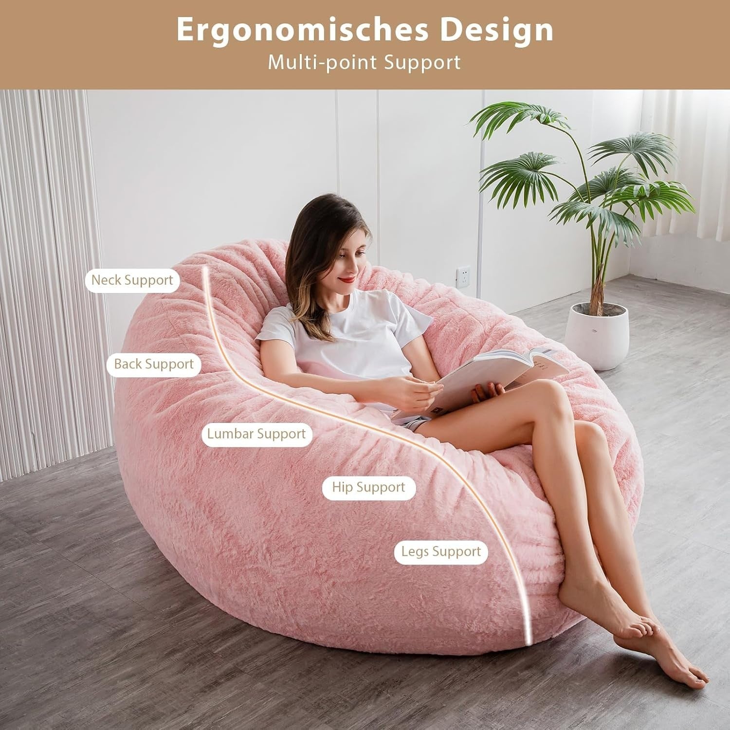 180x180cm Bean Bag Sofa Bed | Plush Floor Chair Converts to Guest Bed