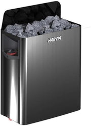 The Wall Black Steel Sauna Stove 4.5 kW with Built-In Control Unit