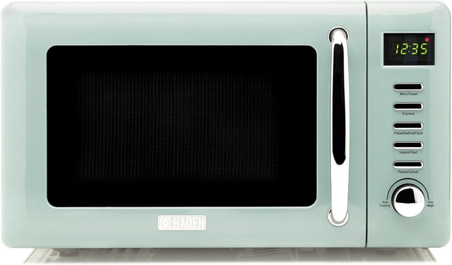 Retro Digital Microwave Oven 20L – Sage Green, 800W Compact