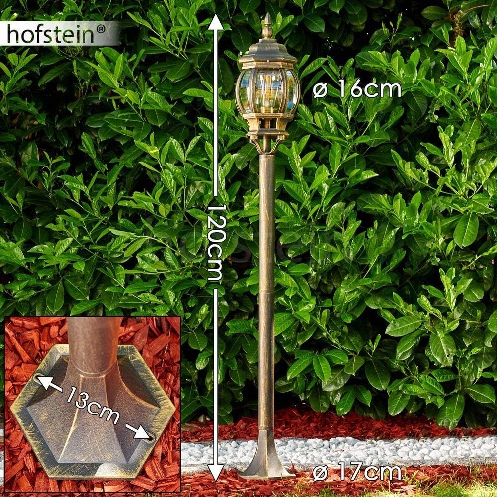 Lentua 120cm Antique Outdoor Floor Lamp Brown Gold IP44 E27