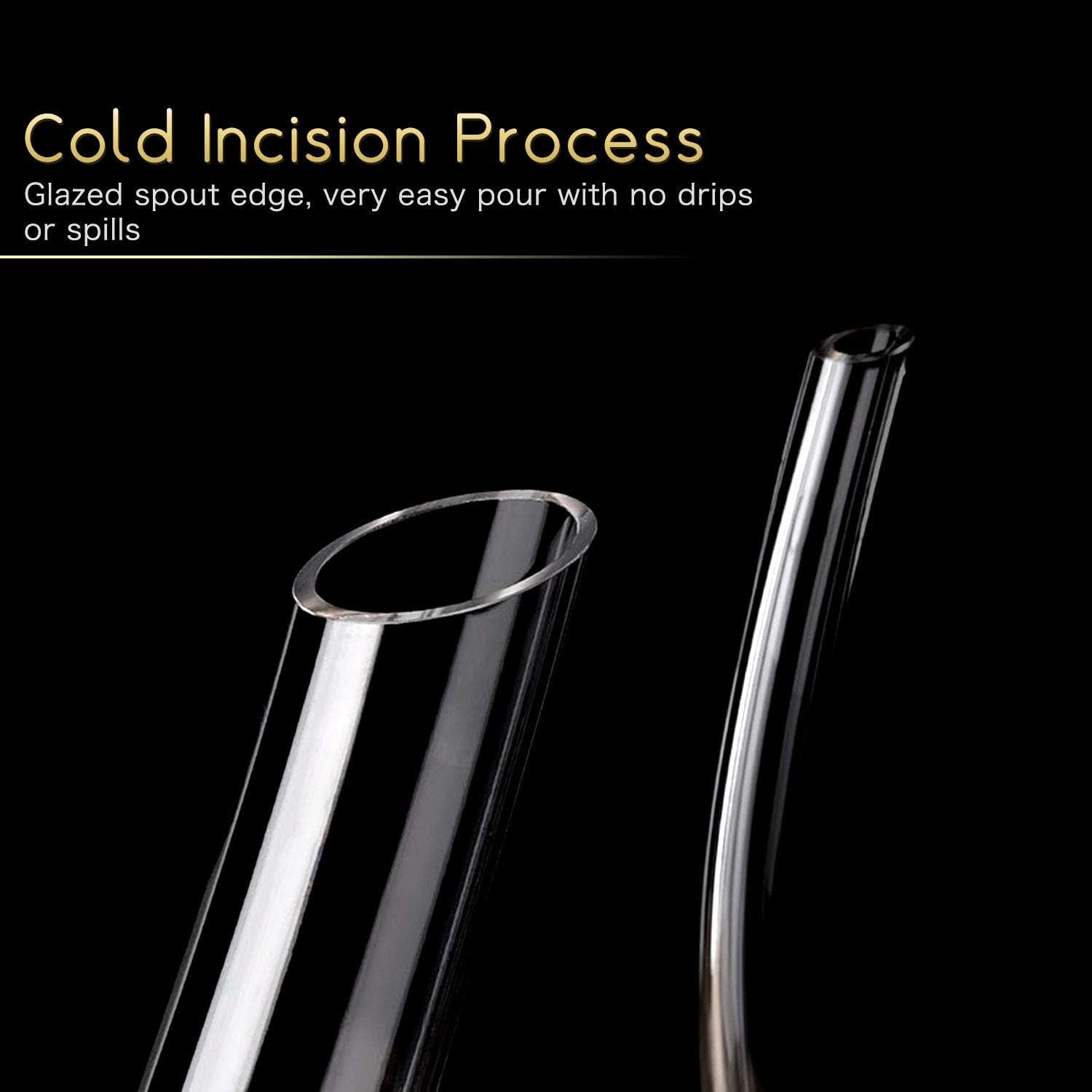 1.5L U-Shaped Crystal Wine Decanter Hand-Blown Aerator Carafe for 750ml Red Wine