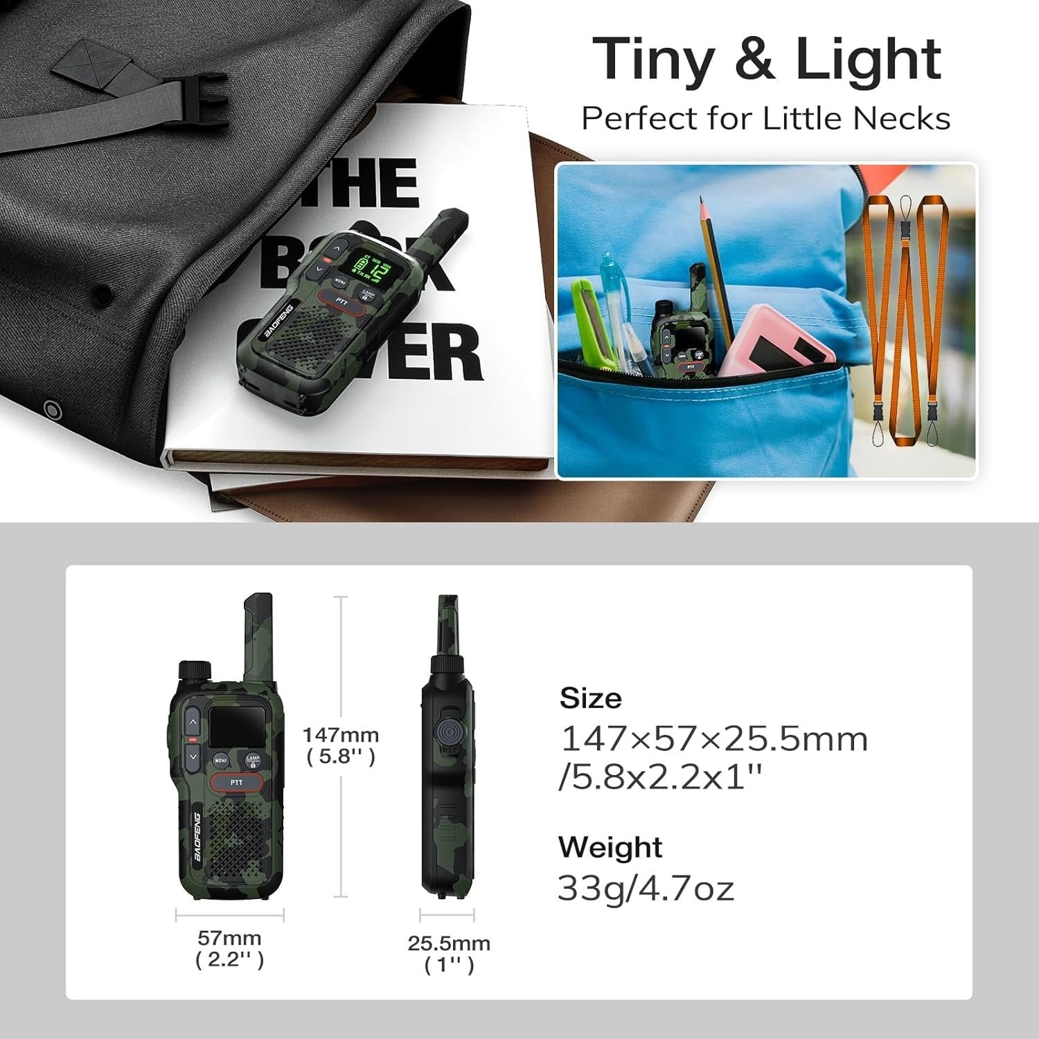 PMR446 Walkie Talkies 3 Pack Rechargeable 16CH Dual PTT Long Range
