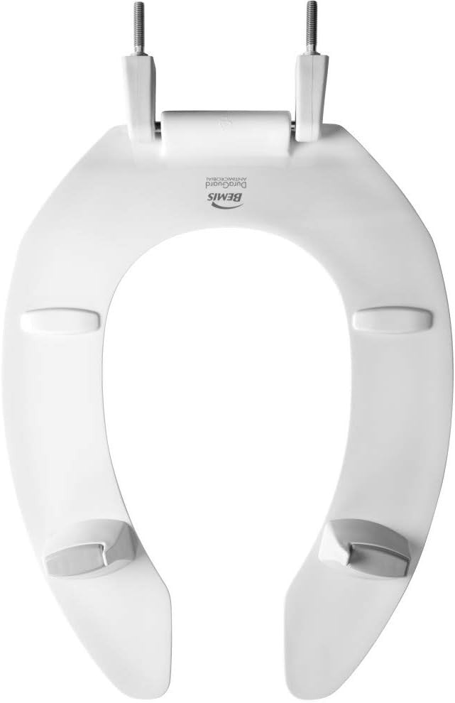 Raised Toilet Seat 2-Inch White Plastic Open Front Elongated