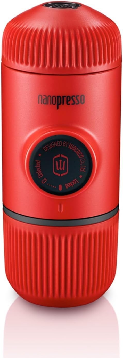 Portable Espresso Maker | 18-Bar Manual Pump | Travel Coffee Machine Red