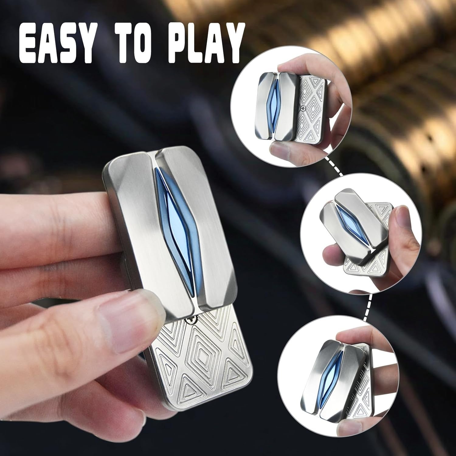 Metal Trackless Fidget Slider Magnetic Click EDC Stress Relief ADHD
