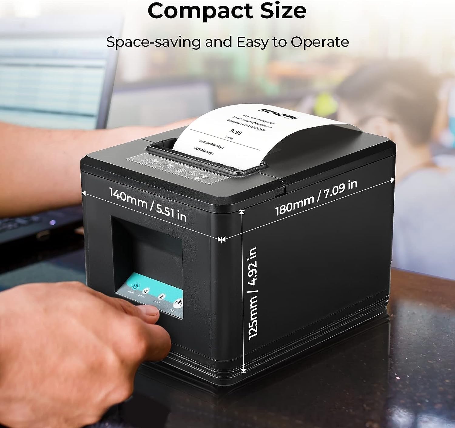 80mm Thermal Receipt POS Printer USB Auto Cutter Cash Drawer