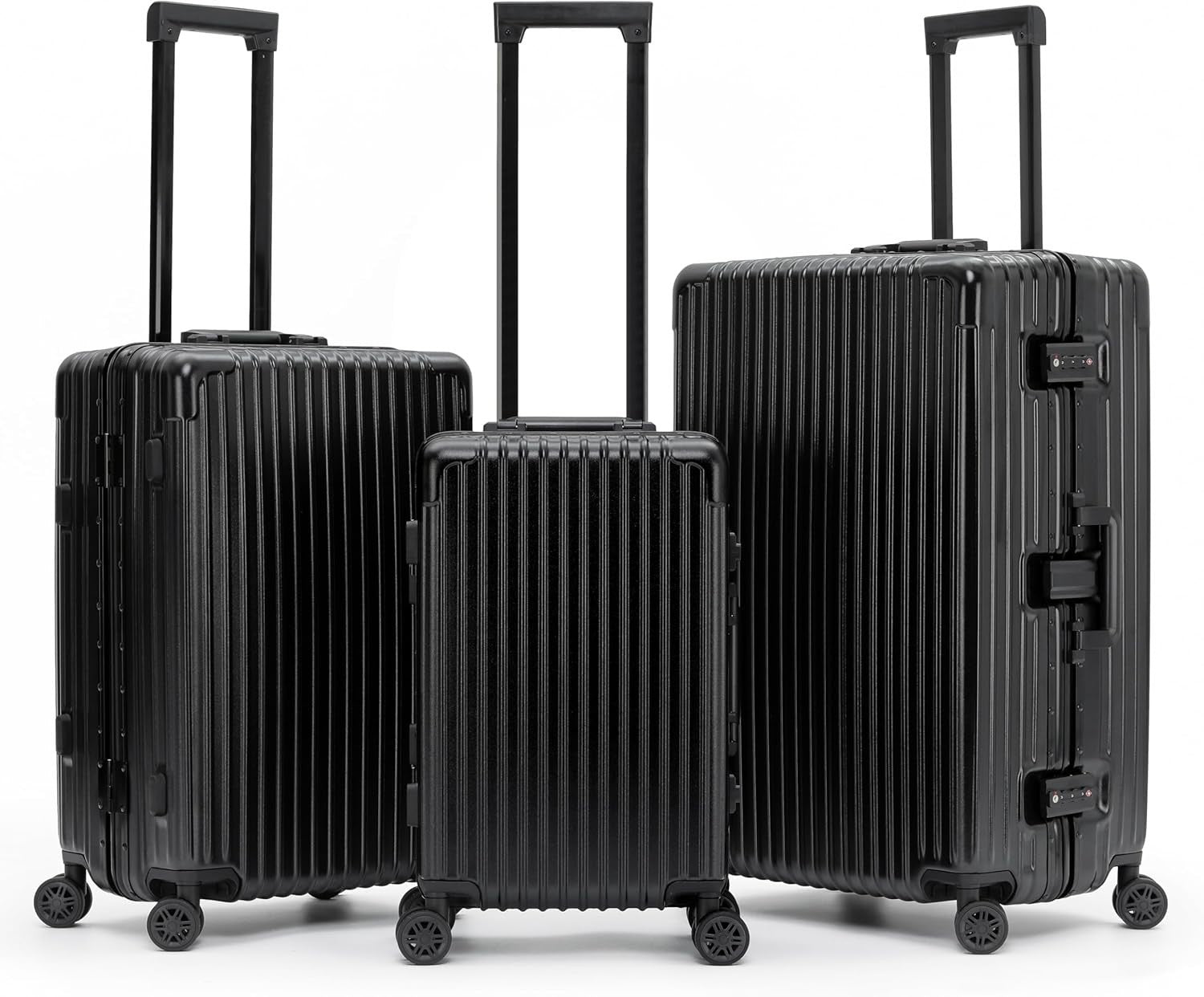 Cabin & Check In Suitcase ABS Hard Shell TSA Lock 8 Spinner Wheels