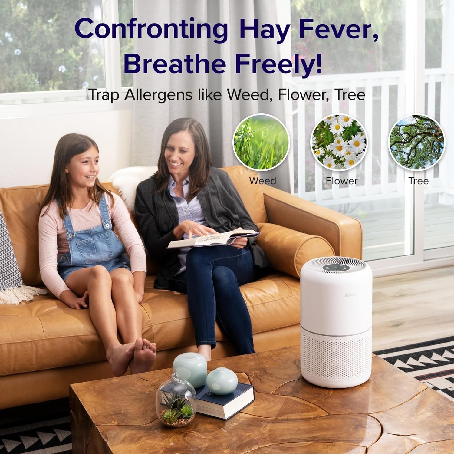 HEPA Air Purifier CADR 187m³/h Bedroom 80m² Quiet 24dB Allergy Smoke