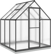 Walk-In Aluminium Greenhouse 169x169x202cm Anthracite UV Polycarbonate Panels