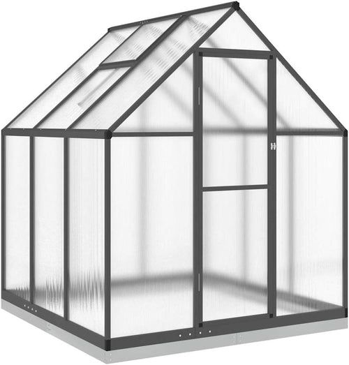 Walk-In Aluminium Greenhouse 169x169x202cm Anthracite UV Polycarbonate Panels