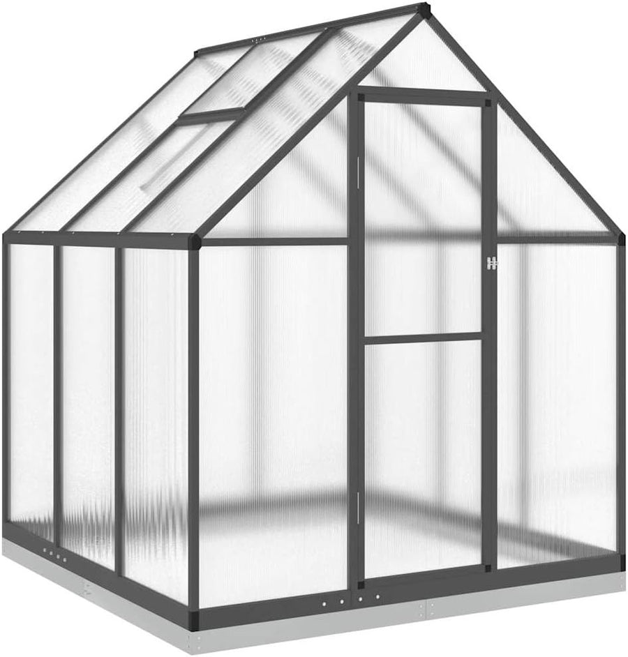 Walk-In Aluminium Greenhouse 169x169x202cm Anthracite UV Polycarbonate Panels