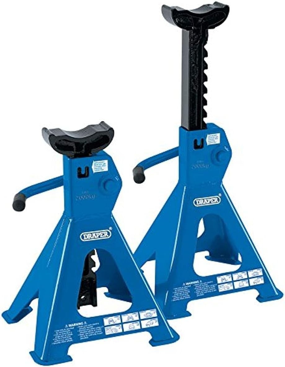 2 Ton Trolley Jack 130–330mm + 2 Ton Ratcheting Axle Stands Set Car Lift