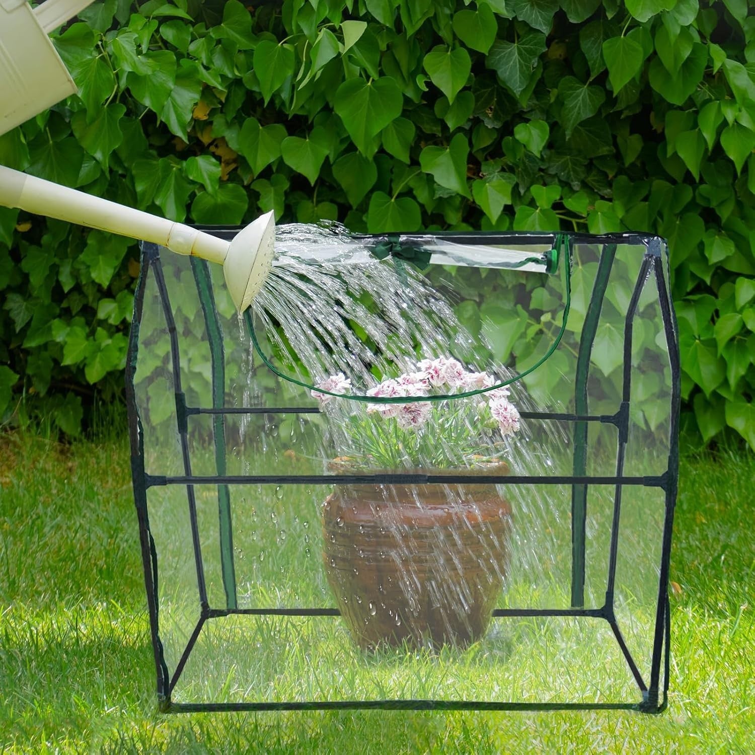 Portable Mini Greenhouse Indoor Outdoor Dual Door Plant Tent Cold Frame