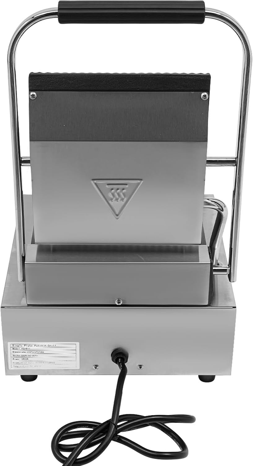 Commercial Panini Press Grill 1800W Adjustable Temp Non-Stick Sandwich