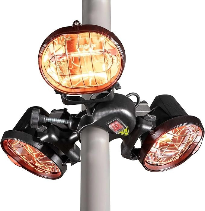 Outdoor Infrared Patio Heater 1350W Foldable Wall Mount Radiant Heat 10m²