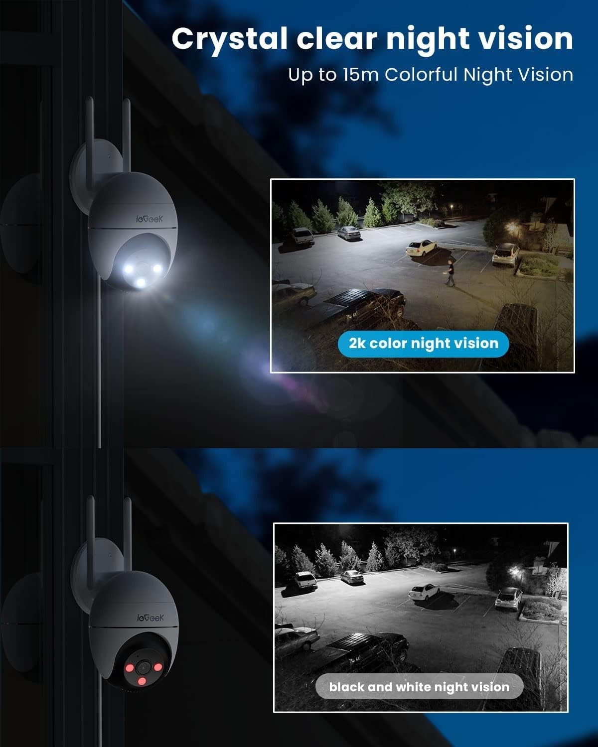 5MP PTZ Security Camera Outdoor WiFi 360° Color Night Vision Alexa