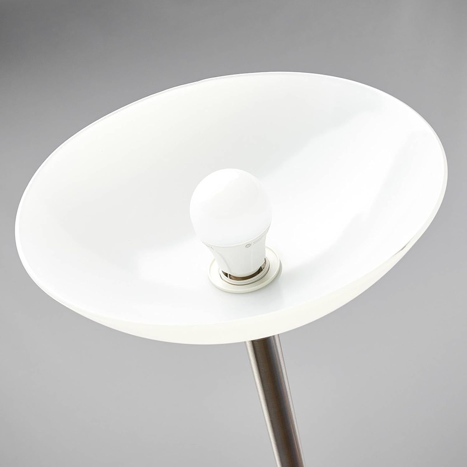 Modern Silver Floor Lamp with Reading Light Twin Head E27 Living Room