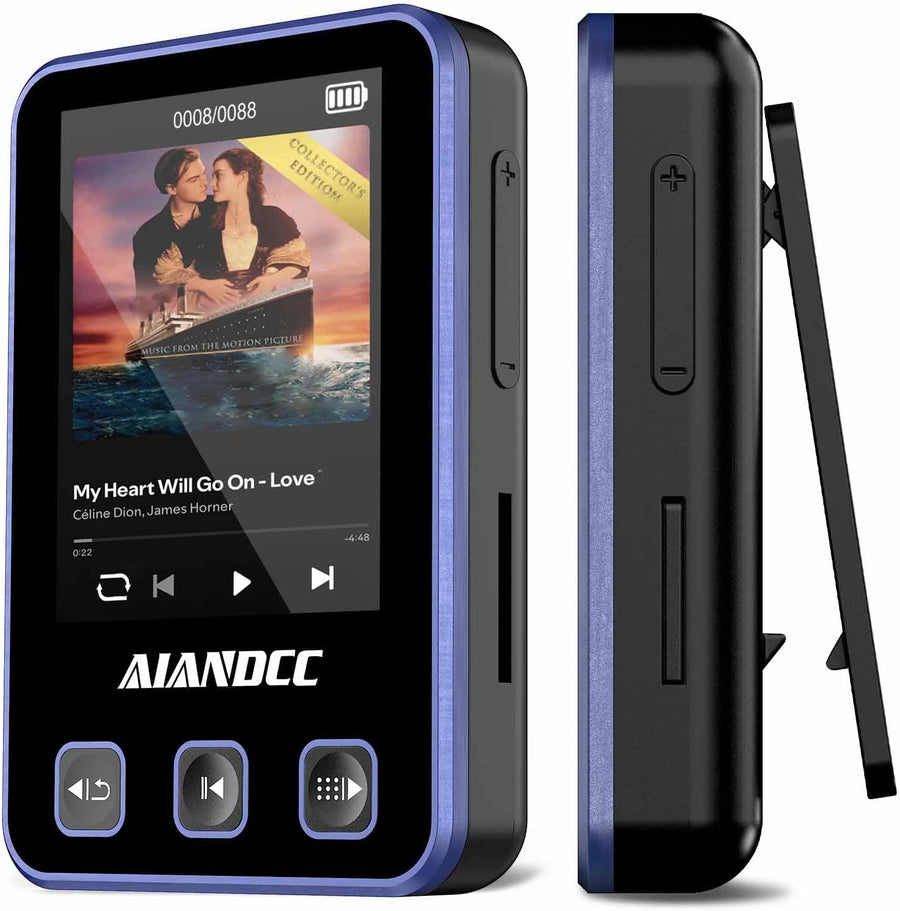 32GB MP3 Player Bluetooth Sports Clip with Armband & Earphones – Purple