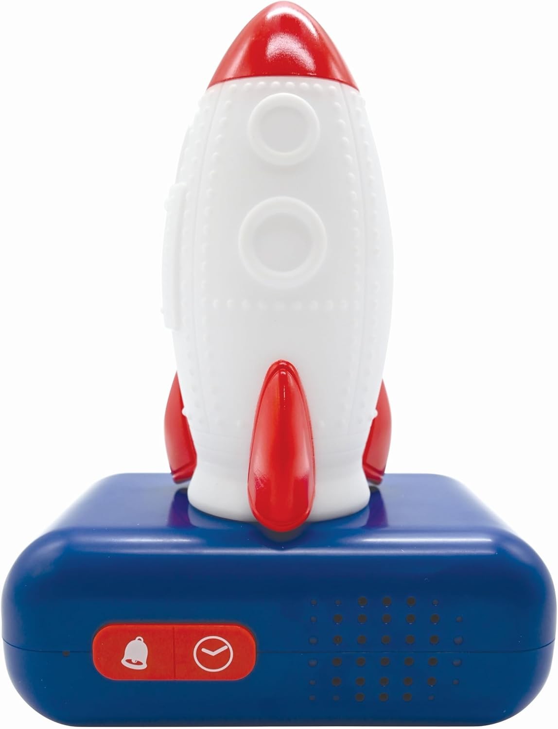 Kids Rocket Alarm Clock Night Light LCD Snooze Sound Effects Bedside Blue