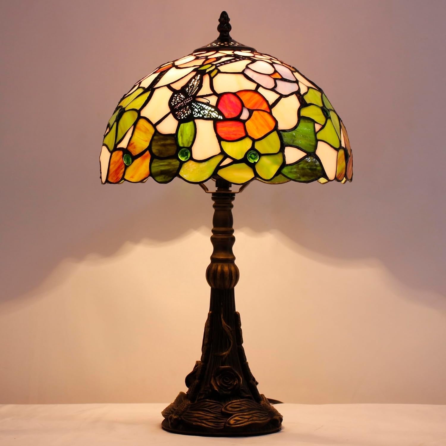 Antique Style Tiffany Stained Glass Table Lamp 30x30x48cm Warm Glow