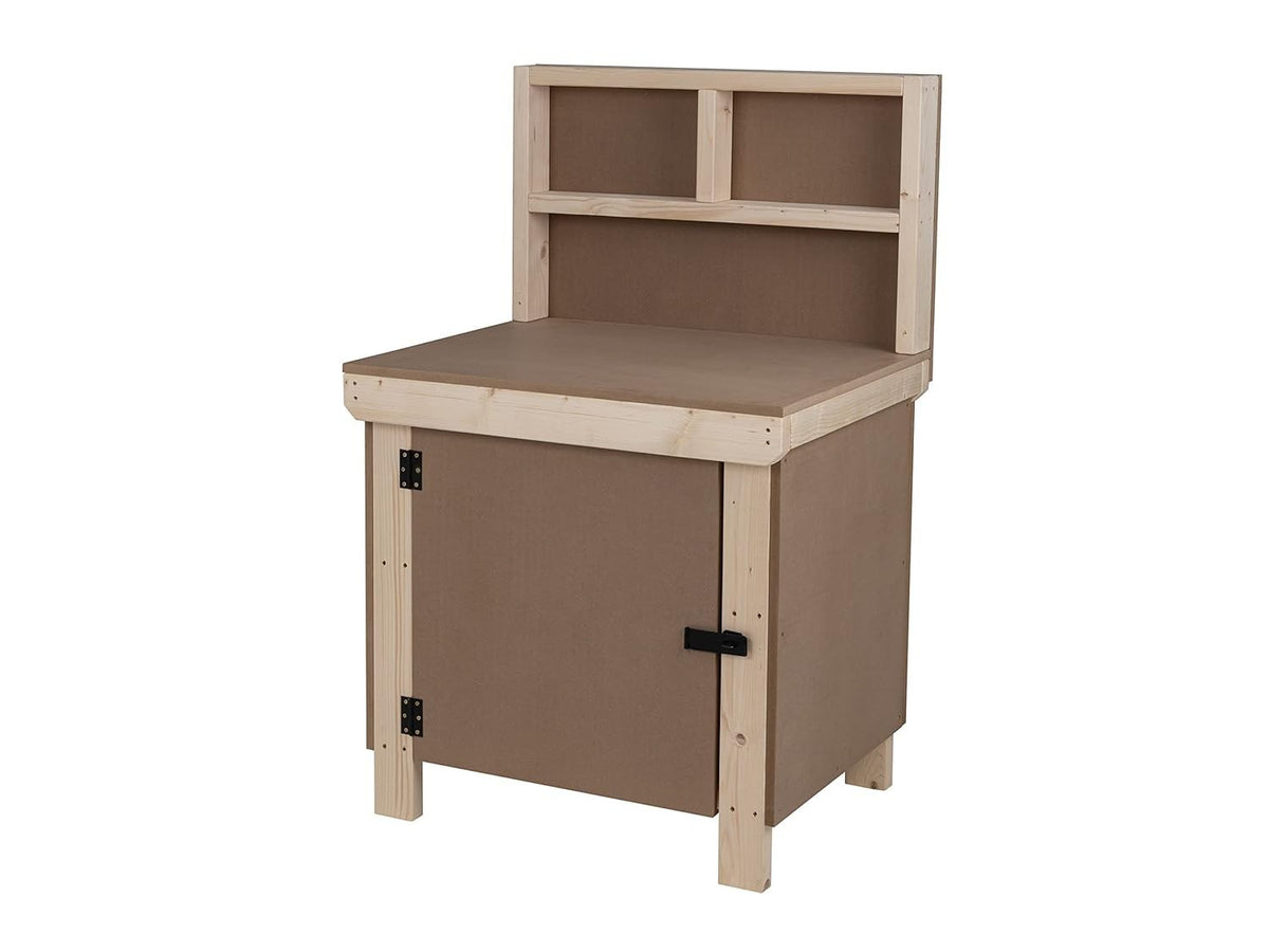 3ft Heavy Duty MDF Workbench with Lockable Cupboard & Back Panel – Garage Table
