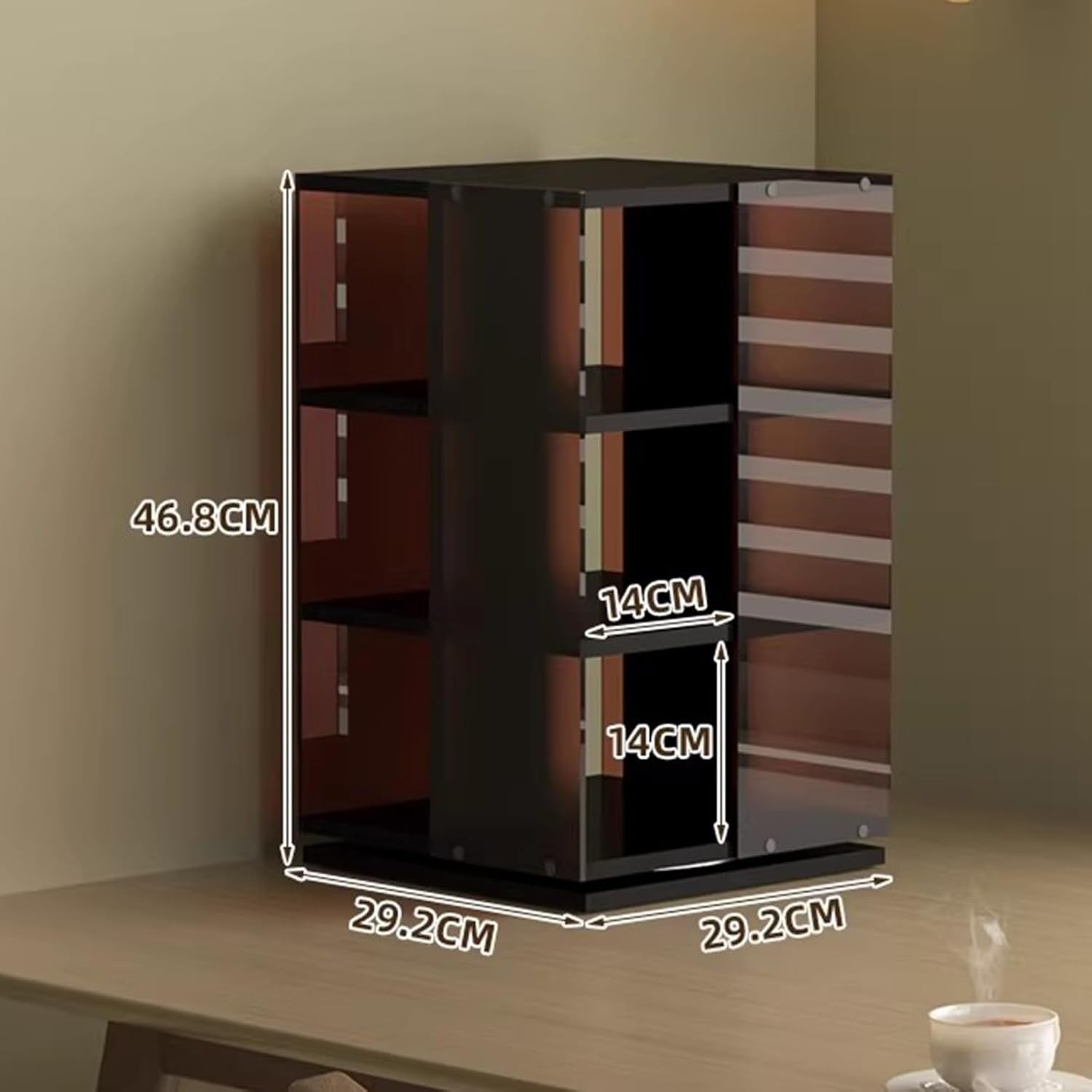 3 Tier Rotating CD Storage Rack Media Tower Holds 120 CDs DVD Display
