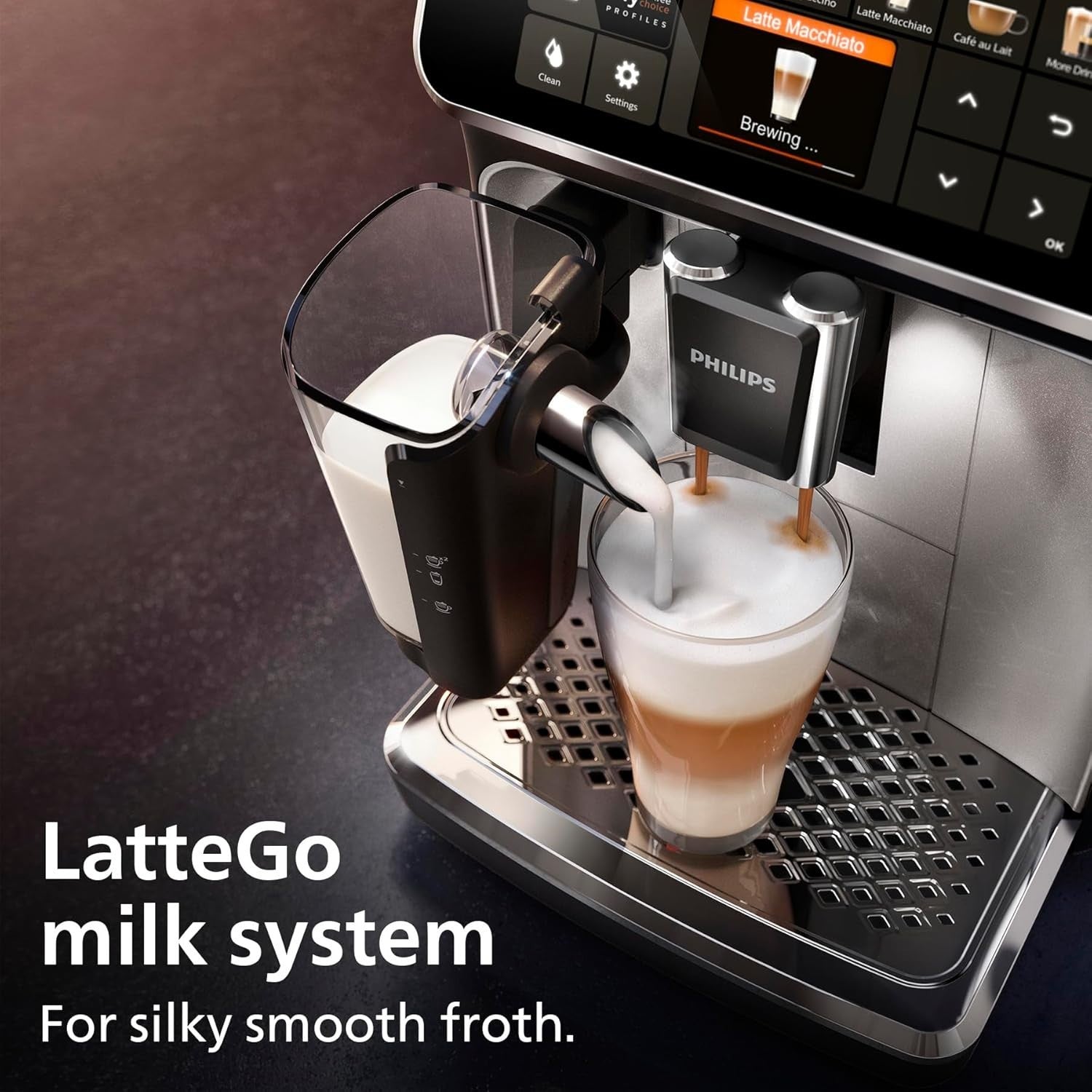 Automatic Bean to Cup Coffee Machine | 12 Drink Options | LatteGo Milk Frother