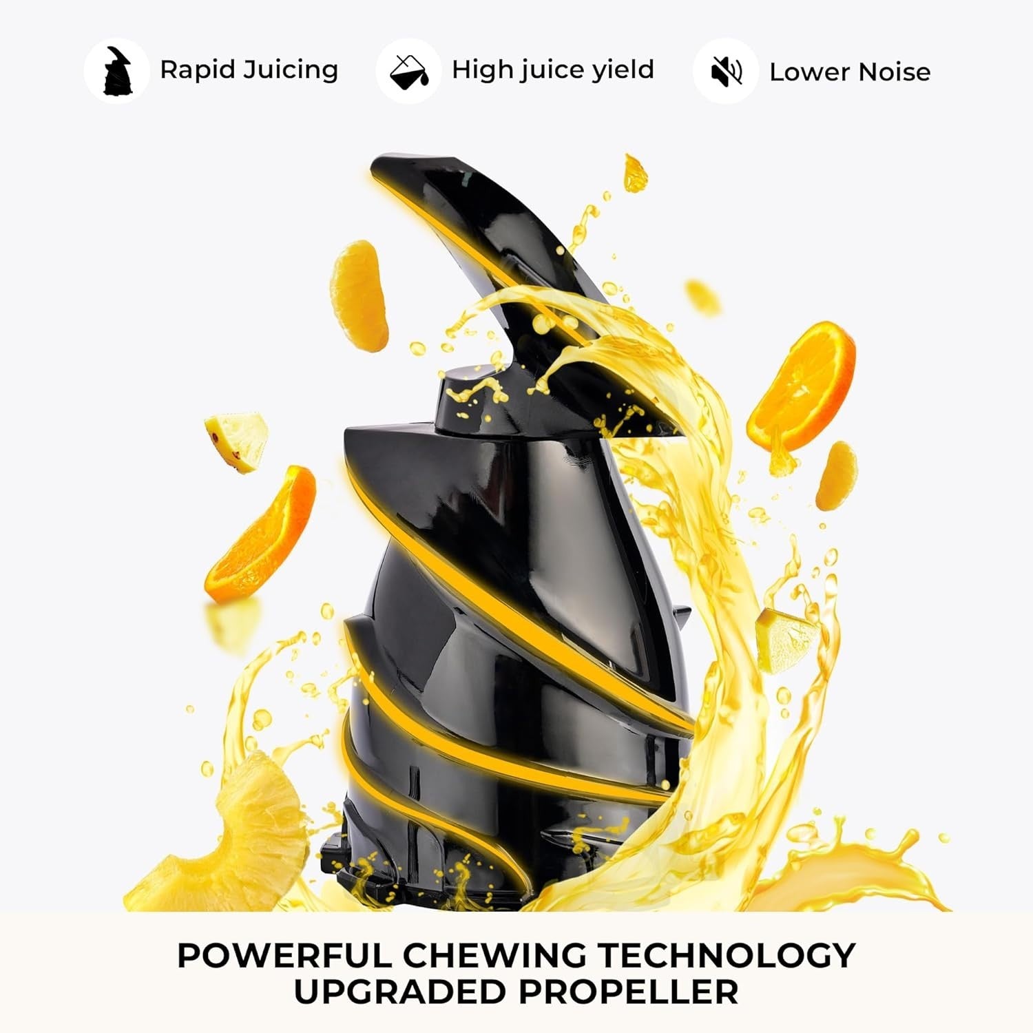 Cold Press Juicer 133mm Large Feed Chute Whole Fruit Slow Masticating 300W