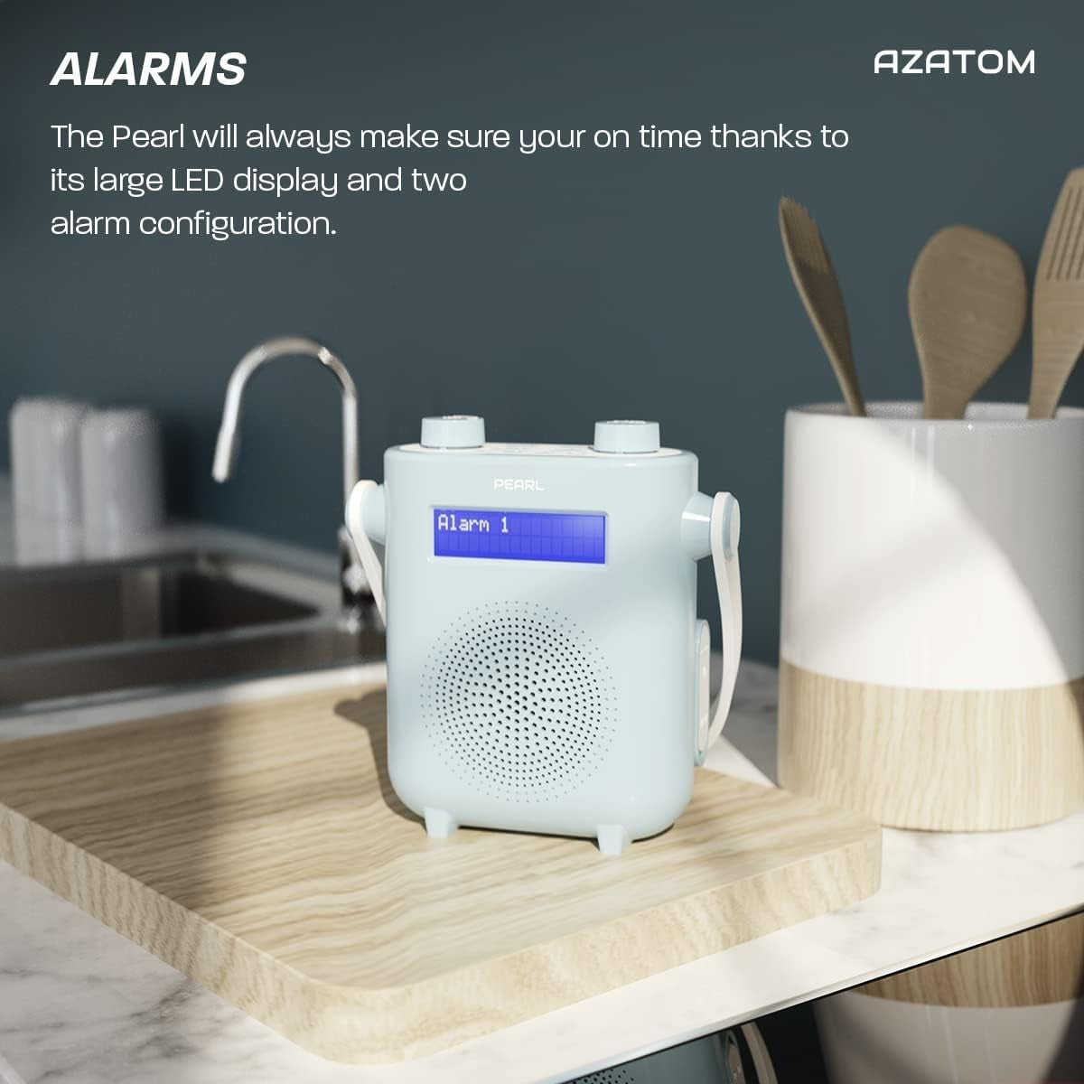 Waterproof DAB/DAB+ FM Bluetooth Shower Radio Rechargeable 20hr Blue