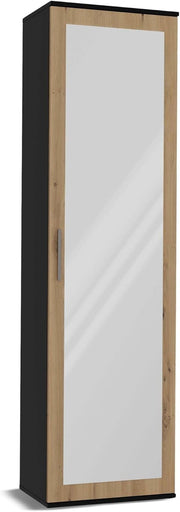 Modern Single Wardrobe with Drawers & Coat Rack, Spacious 180x50x35cm