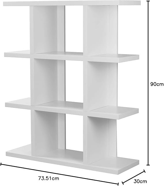 Modern 4-Tier Wooden Bookcase Display Shelf Unit Divider for Living Room