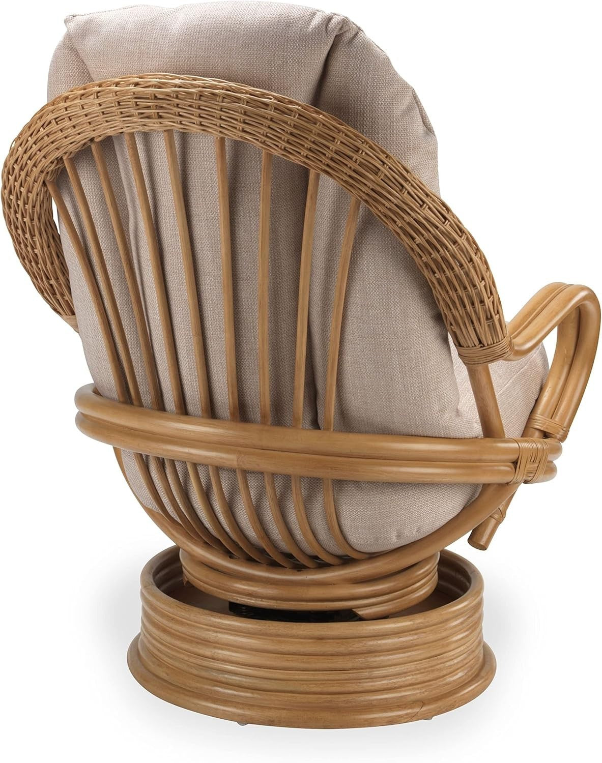 Swivel Rocker Rattan Armchair 360° Indoor Lounge Chair with Cushions