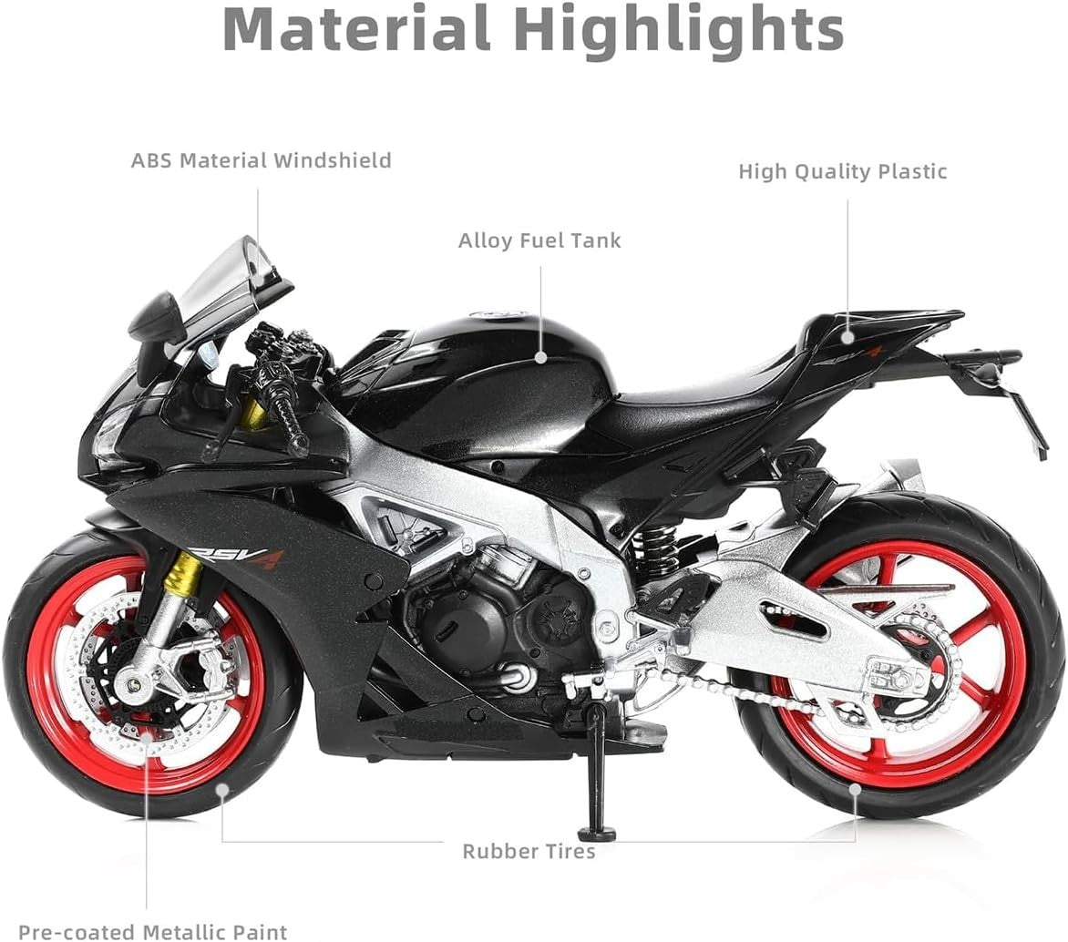 1:12 Sports Motorcycle Diecast Model - Alloy Toy Bike Gift for Kids & Adults