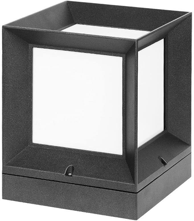 Outdoor Square Pillar Light Modern Black Aluminum Post Lantern Waterproof