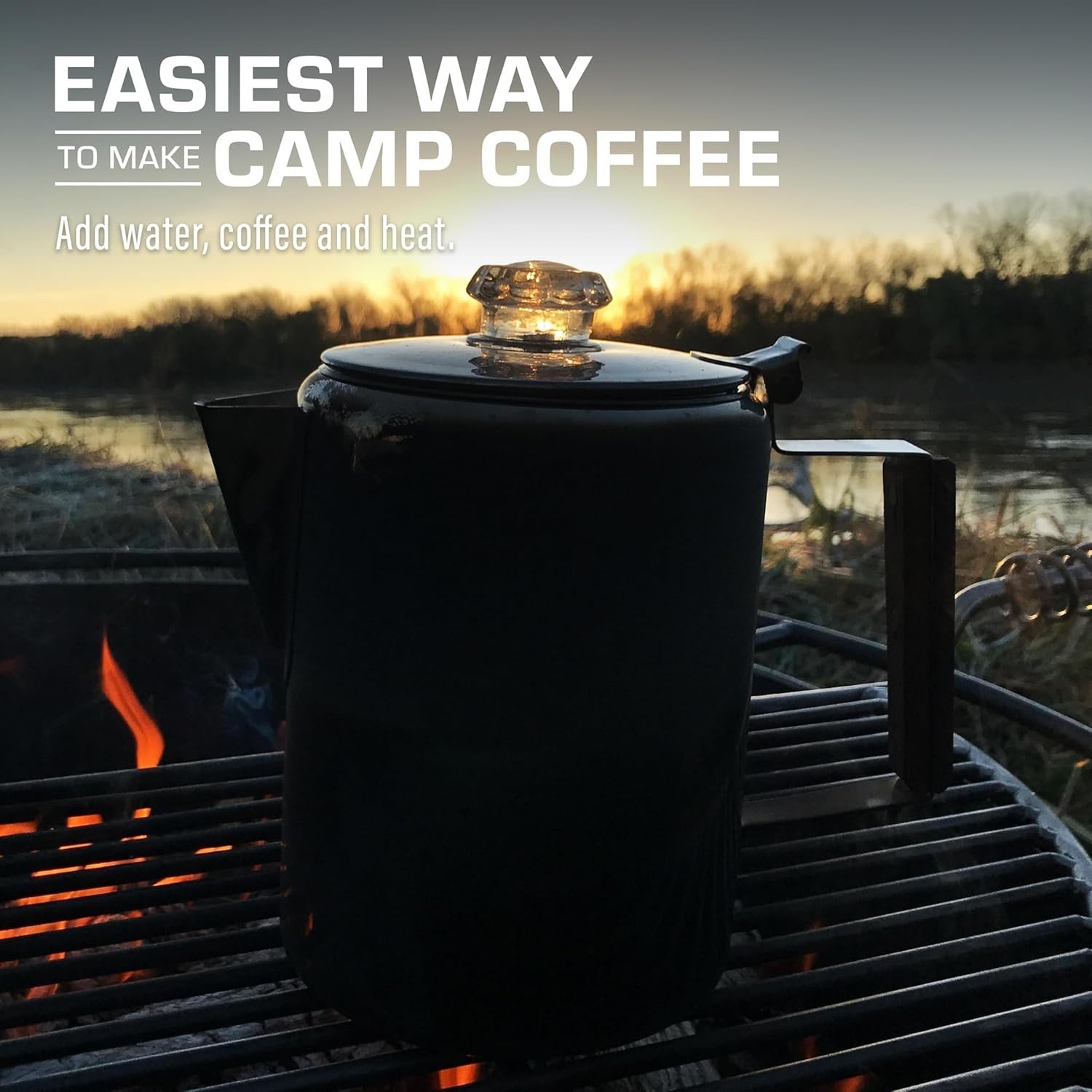 Stainless Steel Coffee Percolator 9 Cup Stovetop Camping Coffee Pot