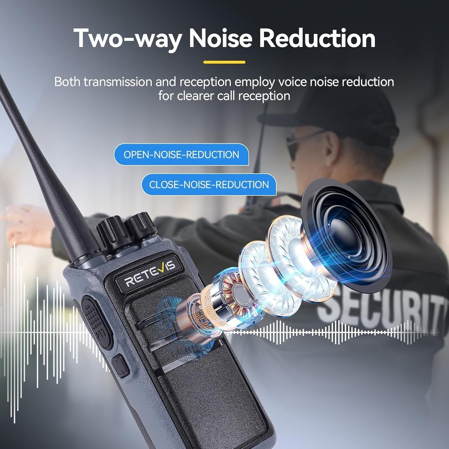 Dual Band Walkie Talkie VOX Noise Cancellation Voice Control 2500mAh