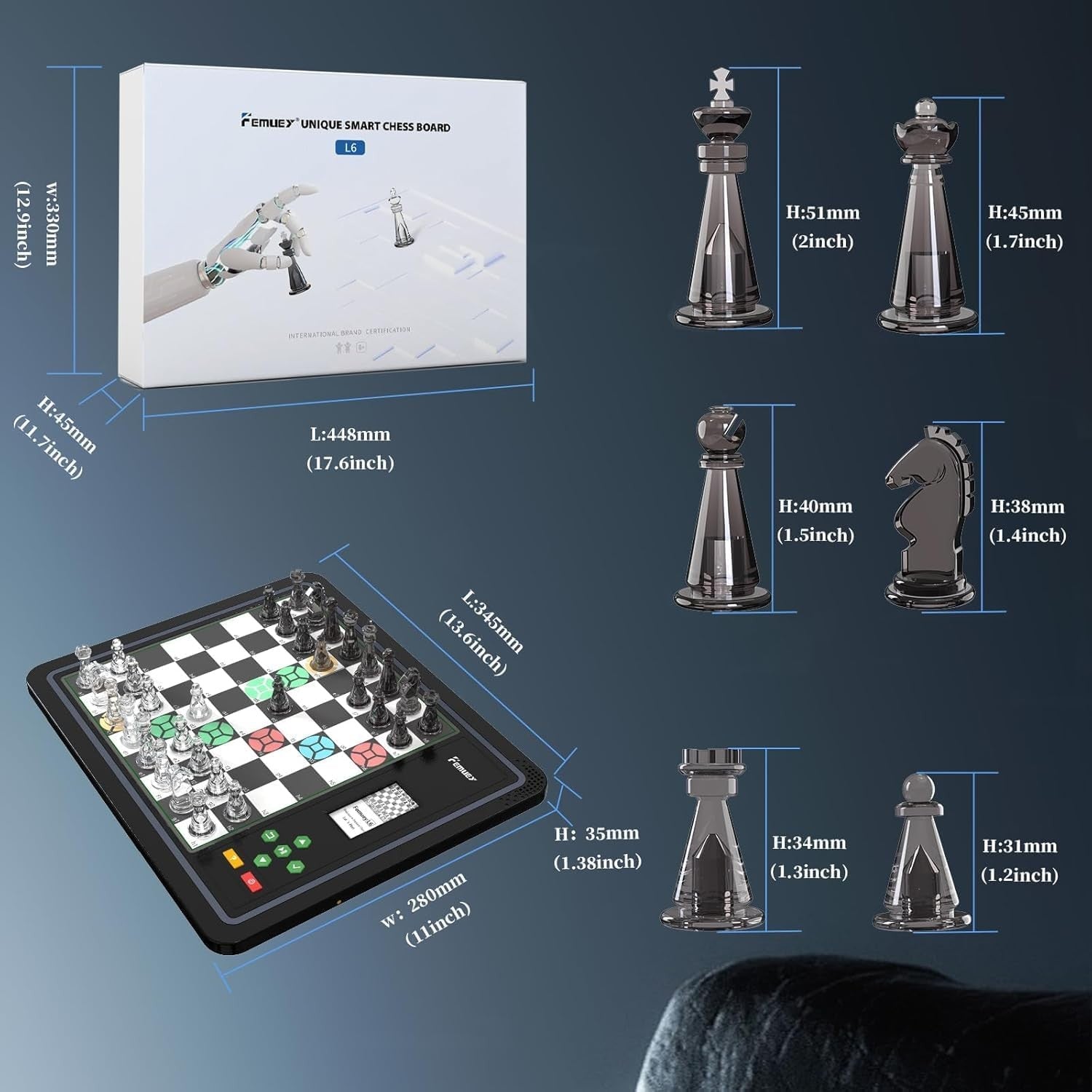 Talking Electronic Chess Computer | Smart LCD Board | 1000+ Lessons | Kids & Adu