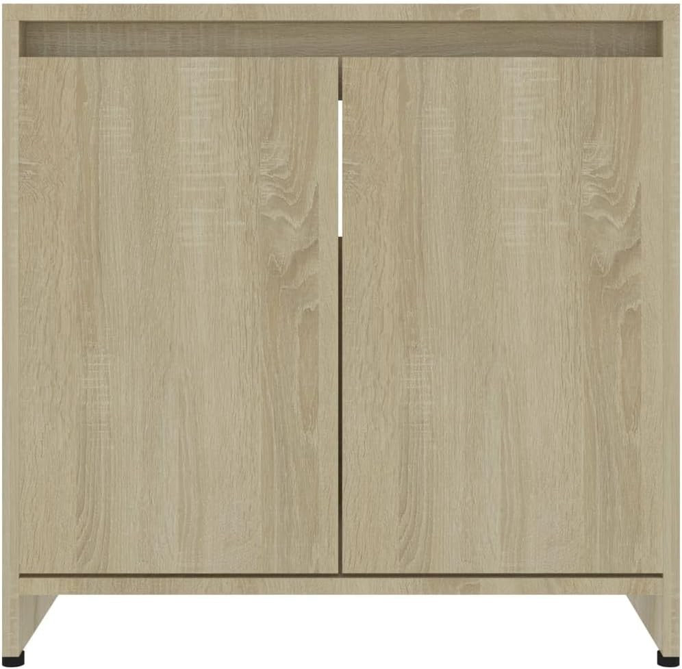 Modern Brown Under Sink Bathroom Cabinet – 2 Door Storage Unit 60x61cm