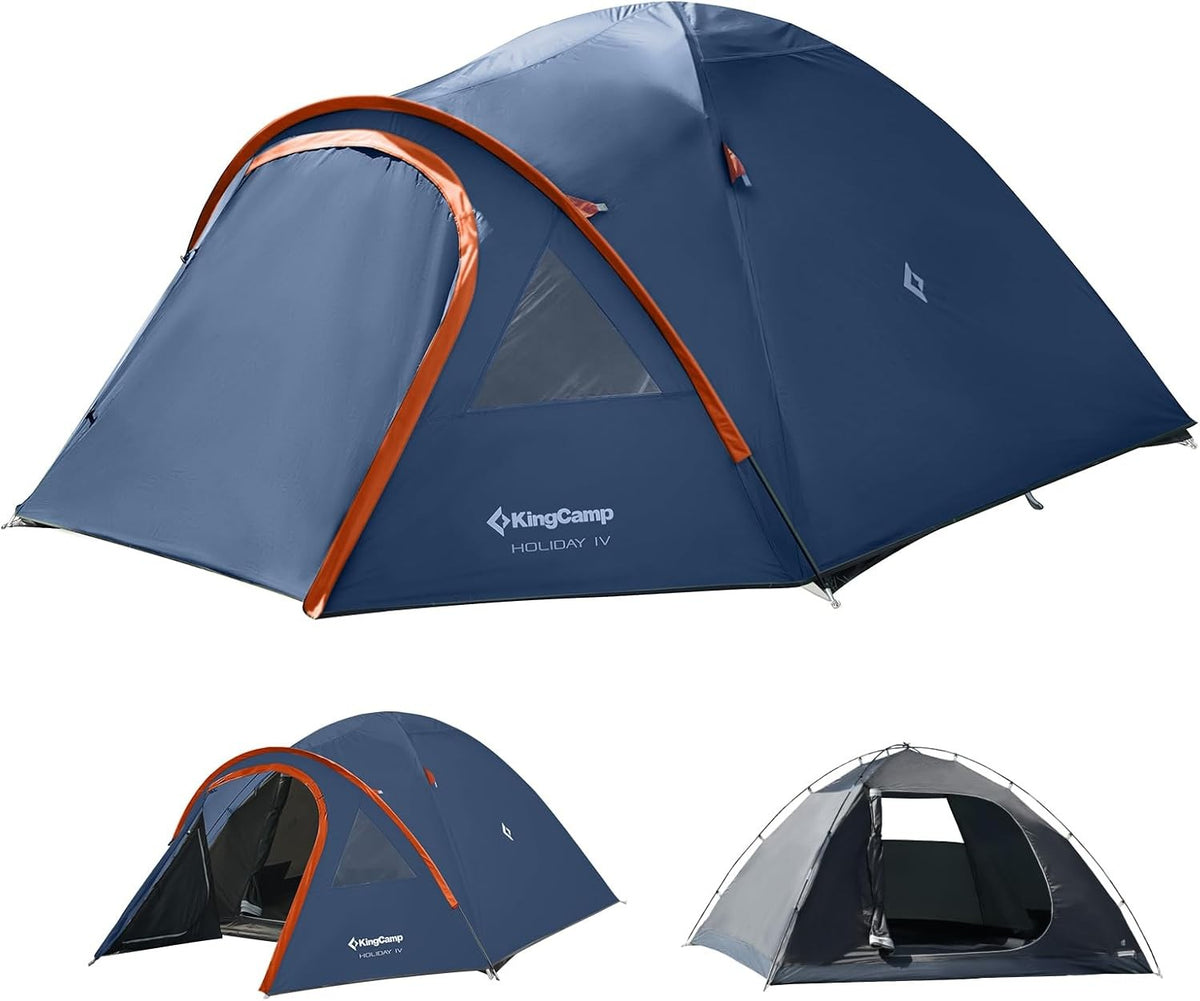 KingCamp 4-Person Dome Tent Waterproof with Porch for Outdoor