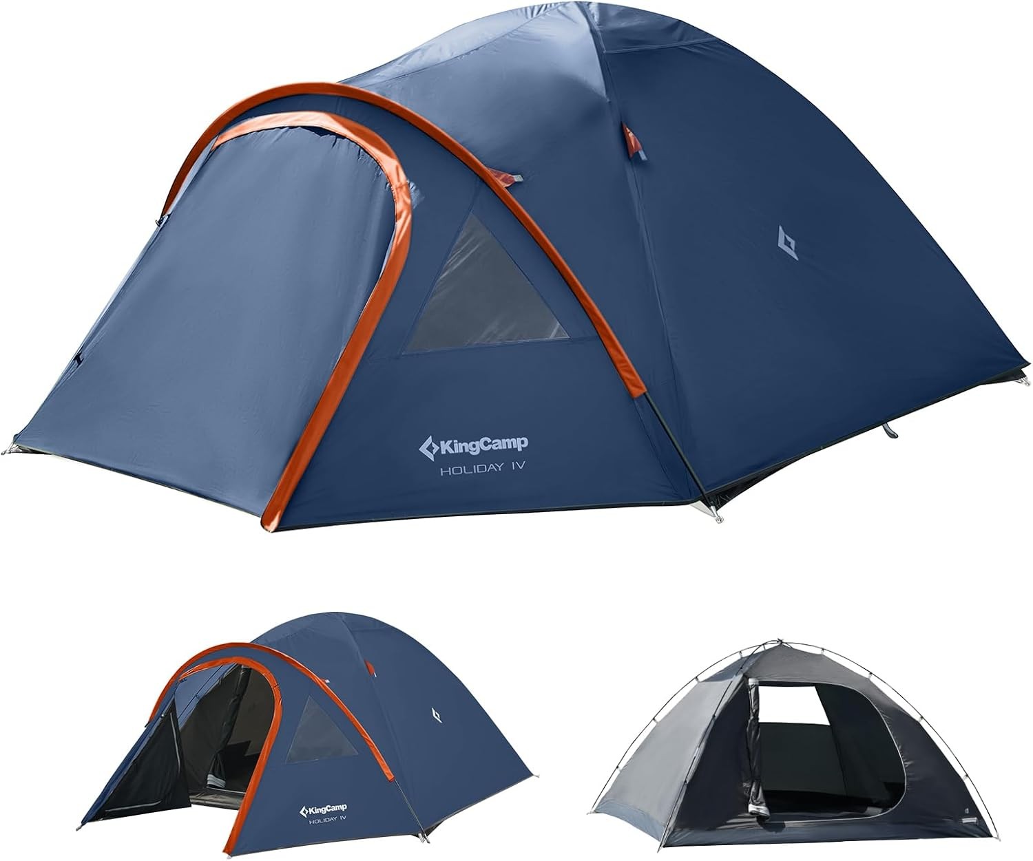 KingCamp 4-Person Dome Tent Waterproof with Porch for Outdoor
