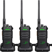 Long Range Walkie Talkies 3 Pack High Power 2600mAh VOX Rugged Radio