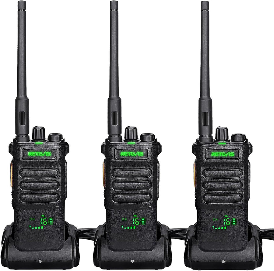 Long Range Walkie Talkies 3 Pack High Power 2600mAh VOX Rugged Radio