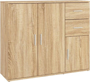 Modern Sonoma Oak Sideboard Storage Cabinet with Spacious Top & 2 Doors