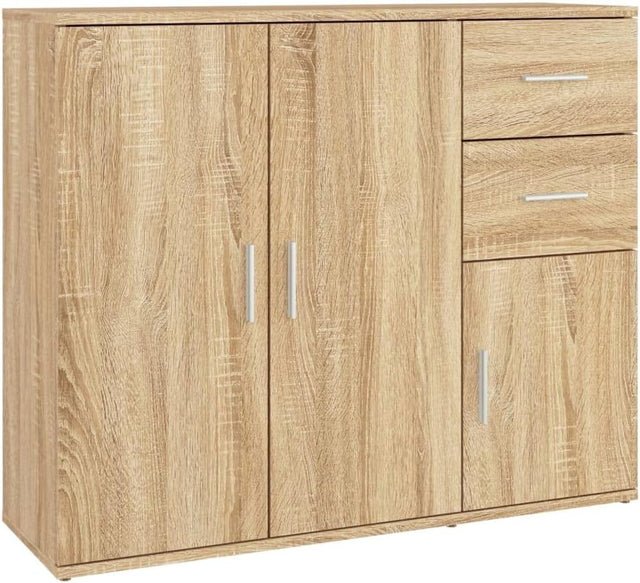 Modern Sonoma Oak Sideboard Storage Cabinet with Spacious Top & 2 Doors